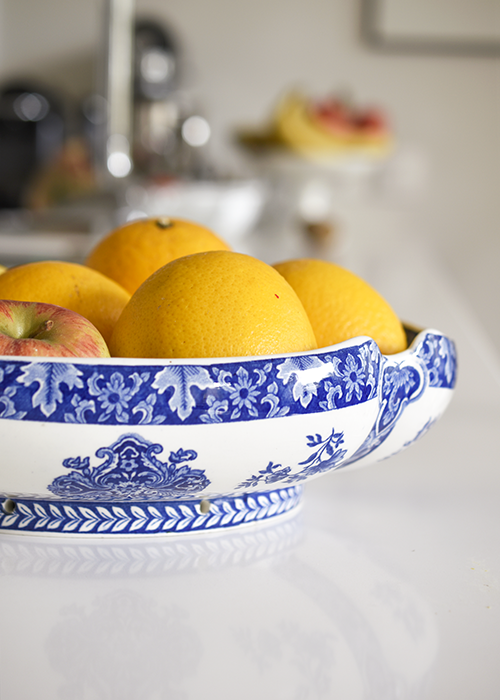 Gien Rouen Bleu plat corbeille faïence 30 cm bleu