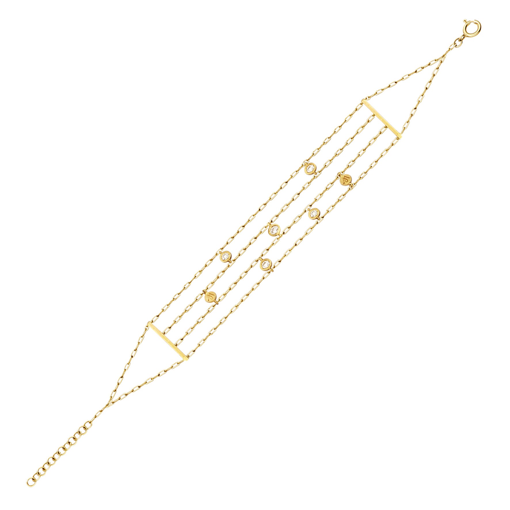Aimée Aimer Promessa bracelet or jaune 5 diamants Taille unique