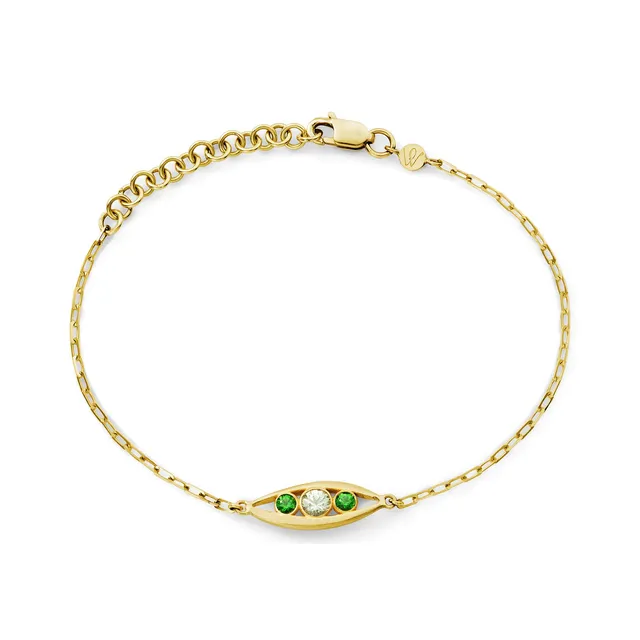Aimée Aimer Bel Aloha bracelet or jaune saphir vert tsavorites