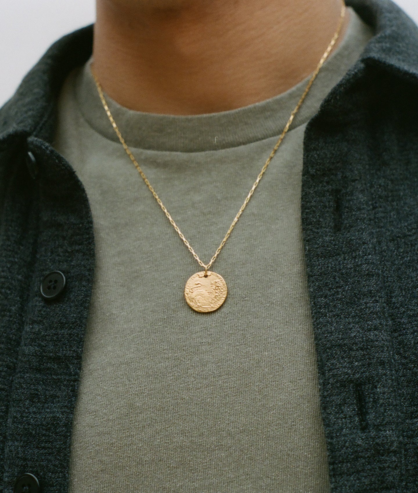 Alighieri Medium Leone Medallion collier plaqué or