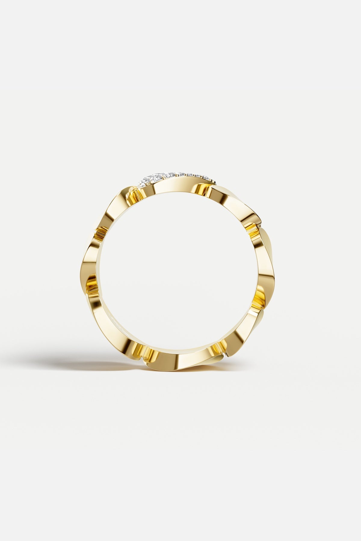 APM Monaco Soleil Galets bague dorée zircon taille 52