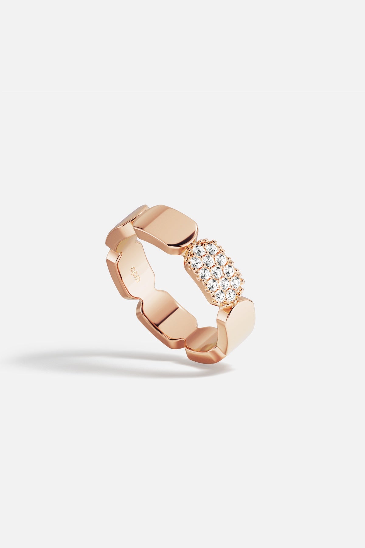APM Monaco Yacht Club Pavage bague or rose pavé zircon