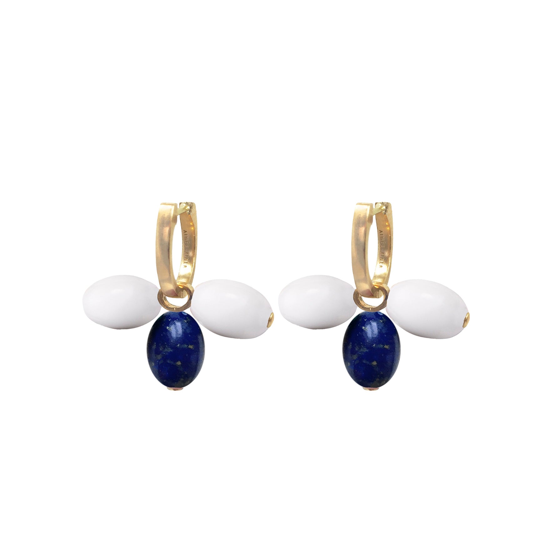 Aimée Aimer Tiare créole or jaune agate lapis à l'unité