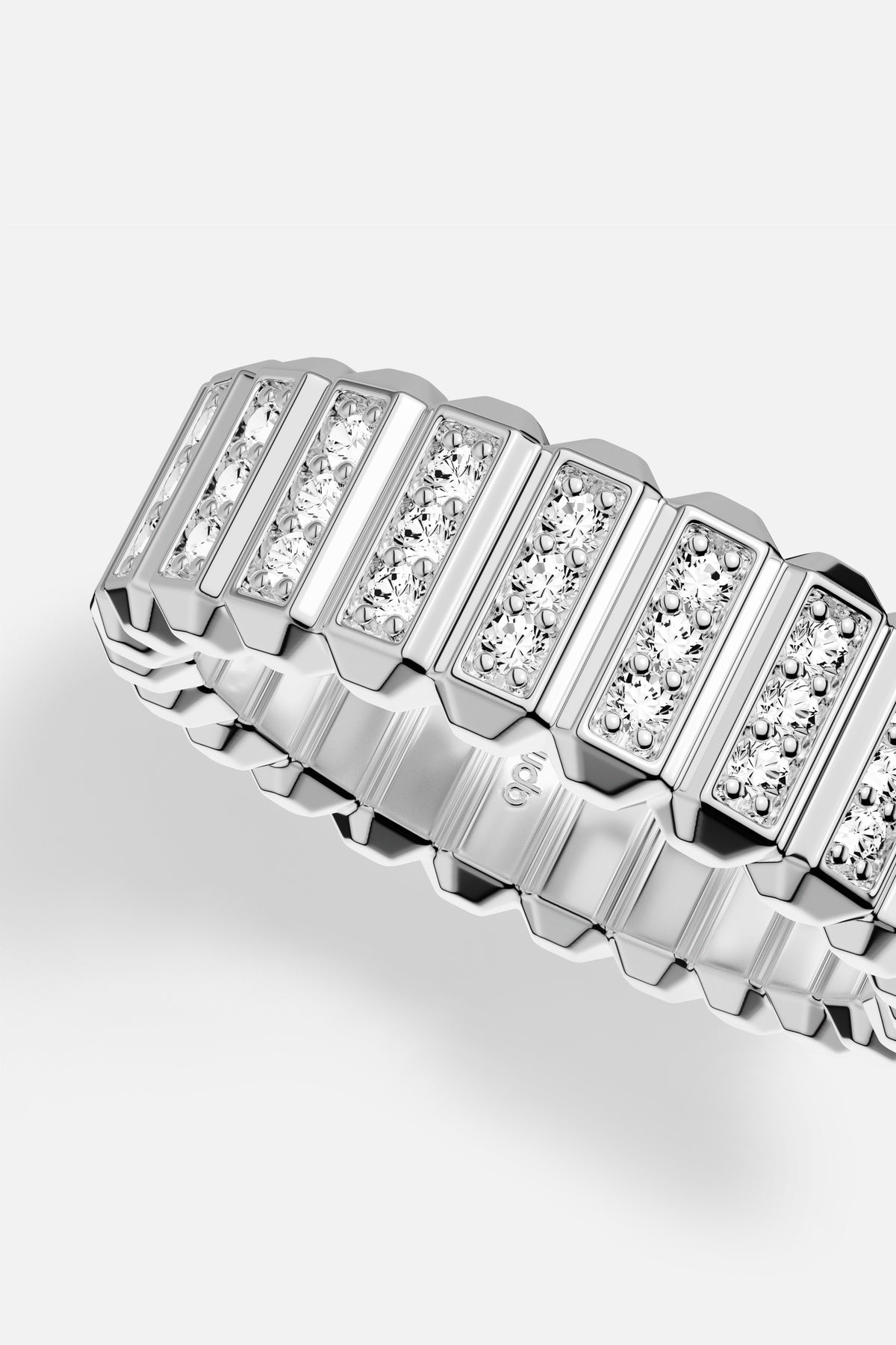 APM Monaco Automne Graphique bague blanche zircon