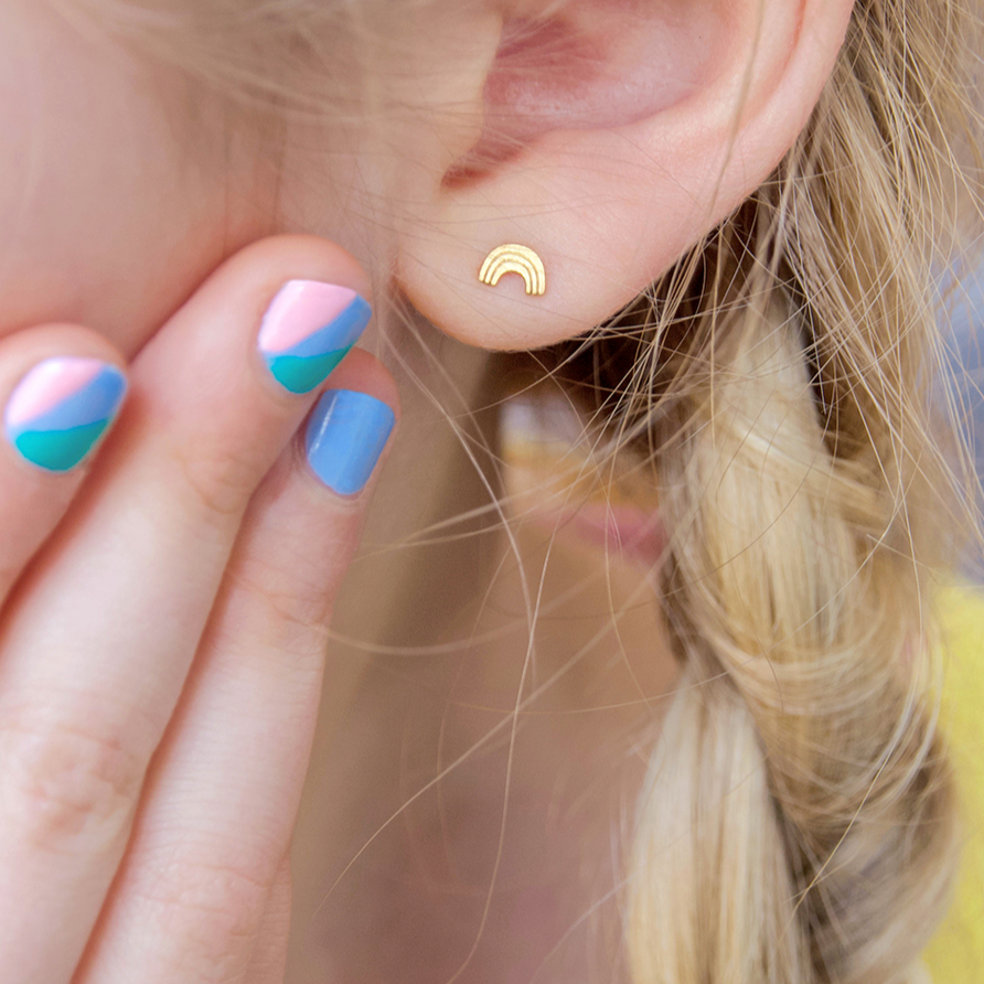Adorabili Arc-en-ciel boucles d’oreilles plaqué or nuage