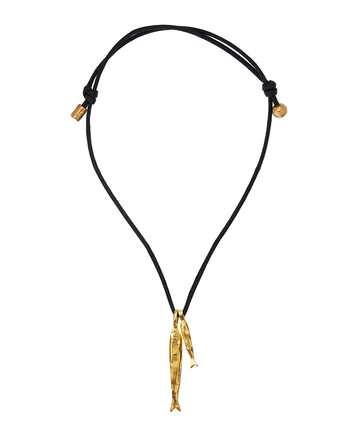 Alighieri Gone Fishing collier cordon poissons plaqué or