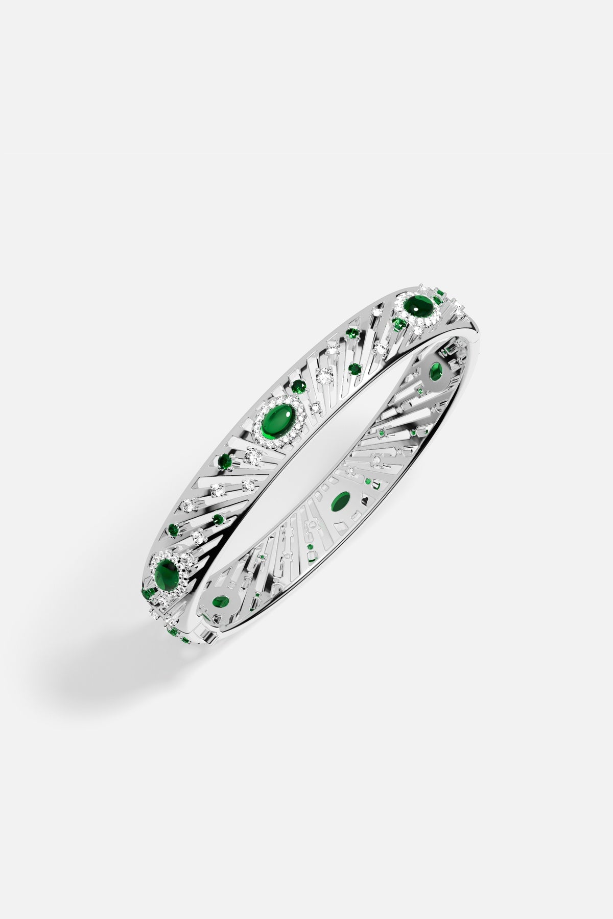 APM Monaco Automne Éventails Jonc vert zircon taille M