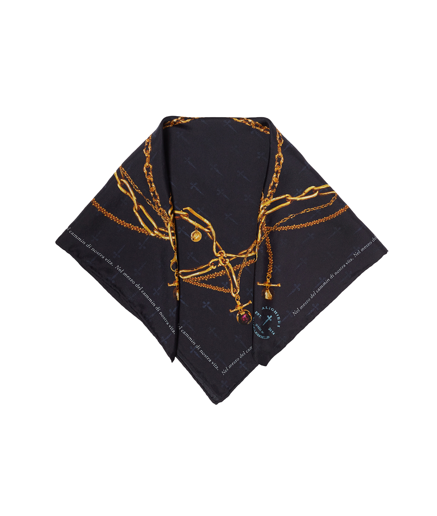 Alighieri The Limitless Wanderer foulard soie imprimé