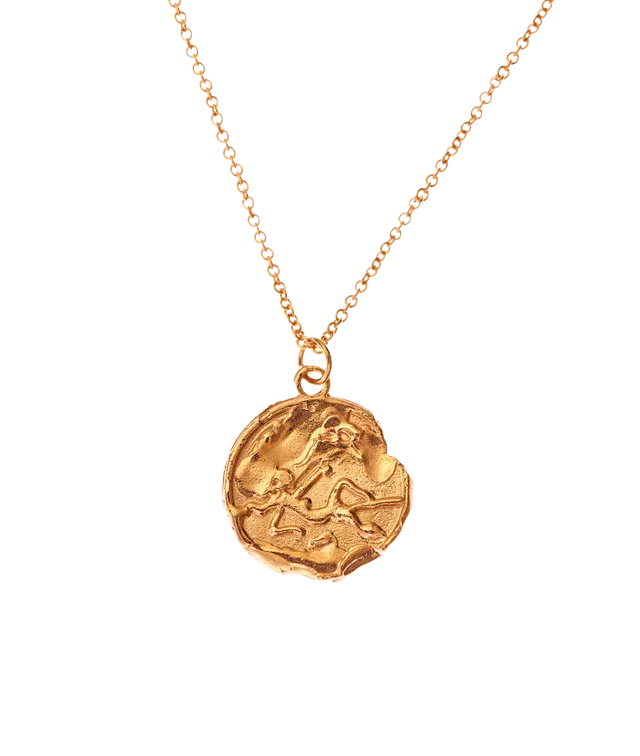 Alighieri Virgo Medallion collier plaqué or signe vierge