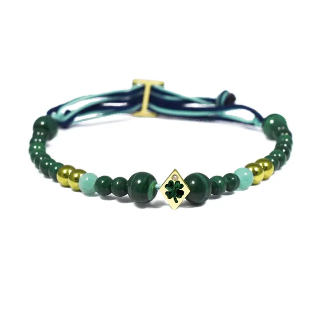 Aimée Aimer Bel Aloha bracelet or jaune diamant malachite
