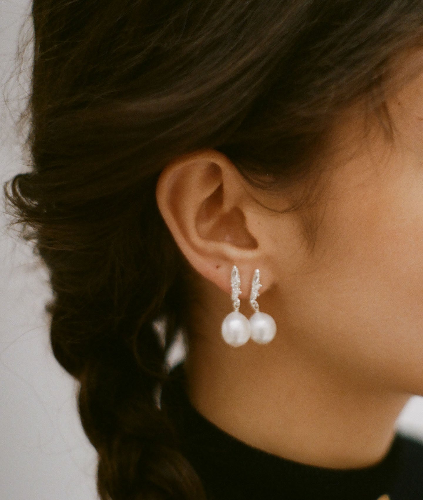 Alighieri The Lustre of the Moon boucles d'oreilles perle argent