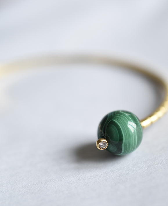 Aimée Aimer Chance bracelet or jaune perle malachite 16