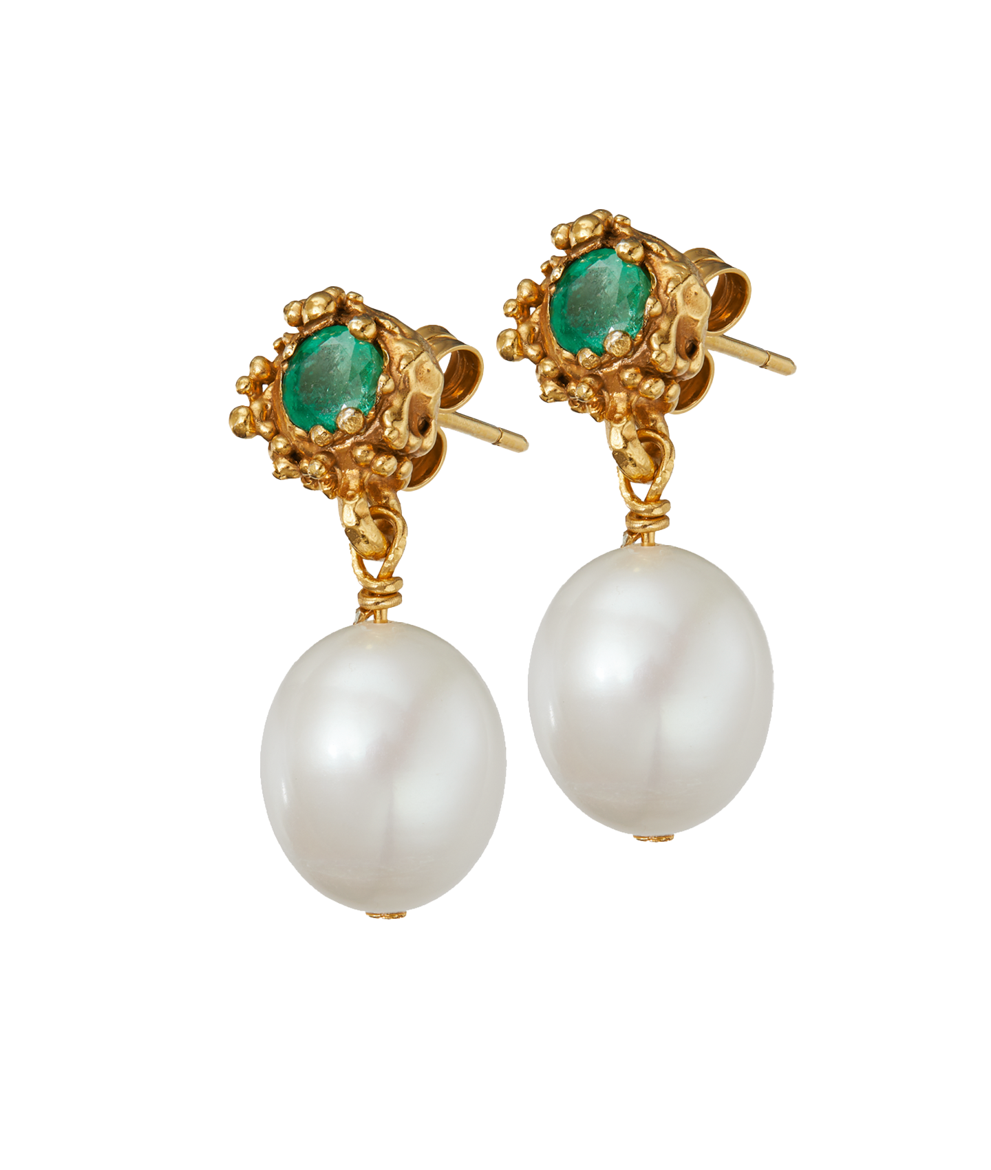 Alighieri Emerald Spark boucles d'oreilles émeraude perle