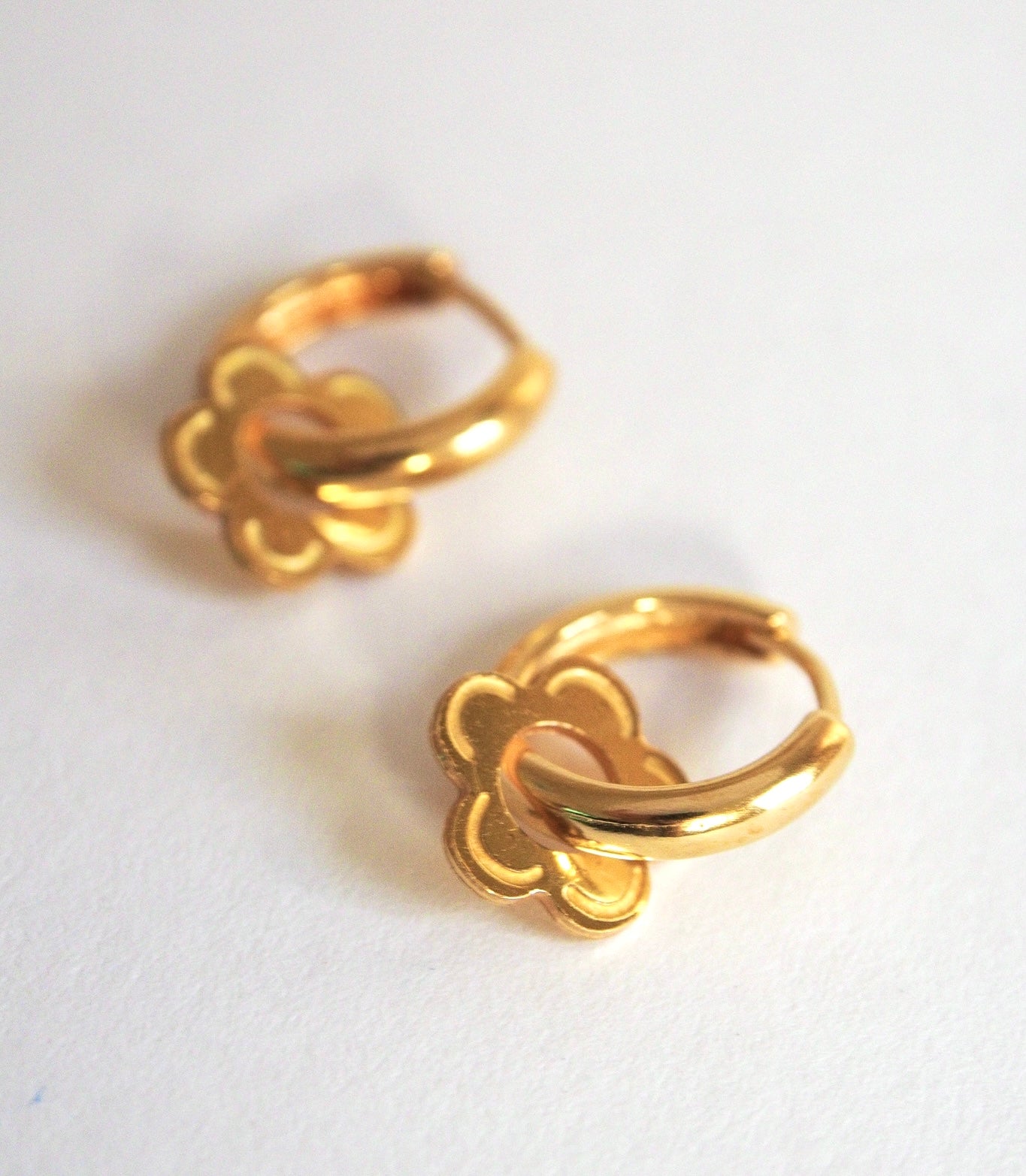 Adorabili Heavy Hoops x Pampilles créoles acier Stars 12 mm doré