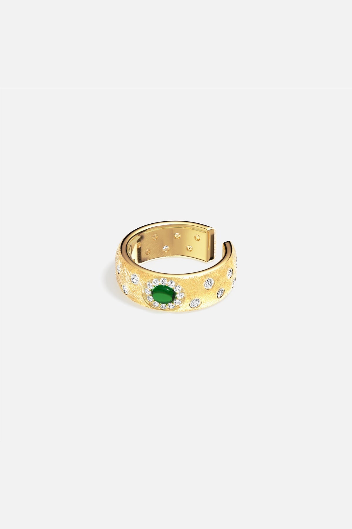 APM Monaco Automne Les Cabochons ear cuff or jaune vert