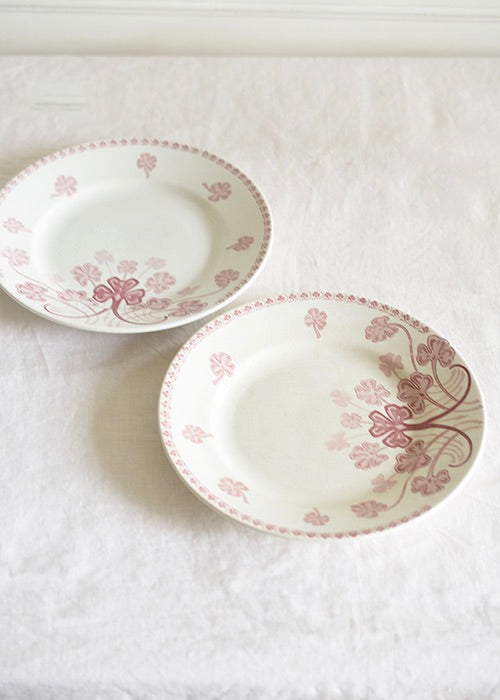 Aimée Aimer Art de la table Assiettes trèfle rose lot 6