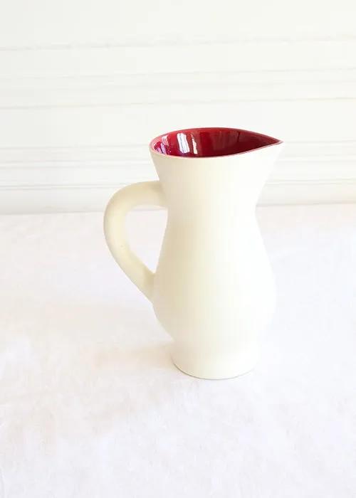 Aimée Aimer Pichet Blanc Vermillon carafe faïence 21 cm