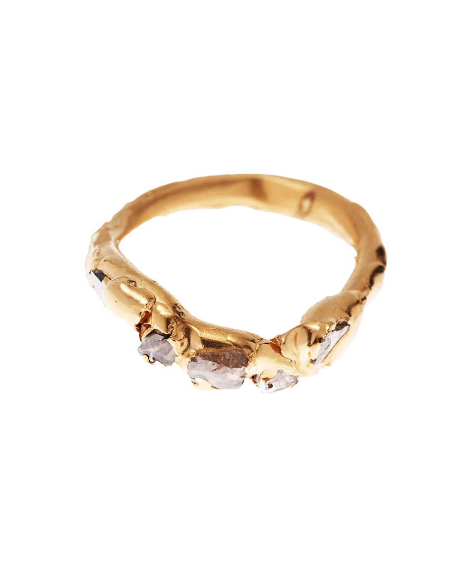Alighieri Footprints Stars bague or diamant sur-mesure