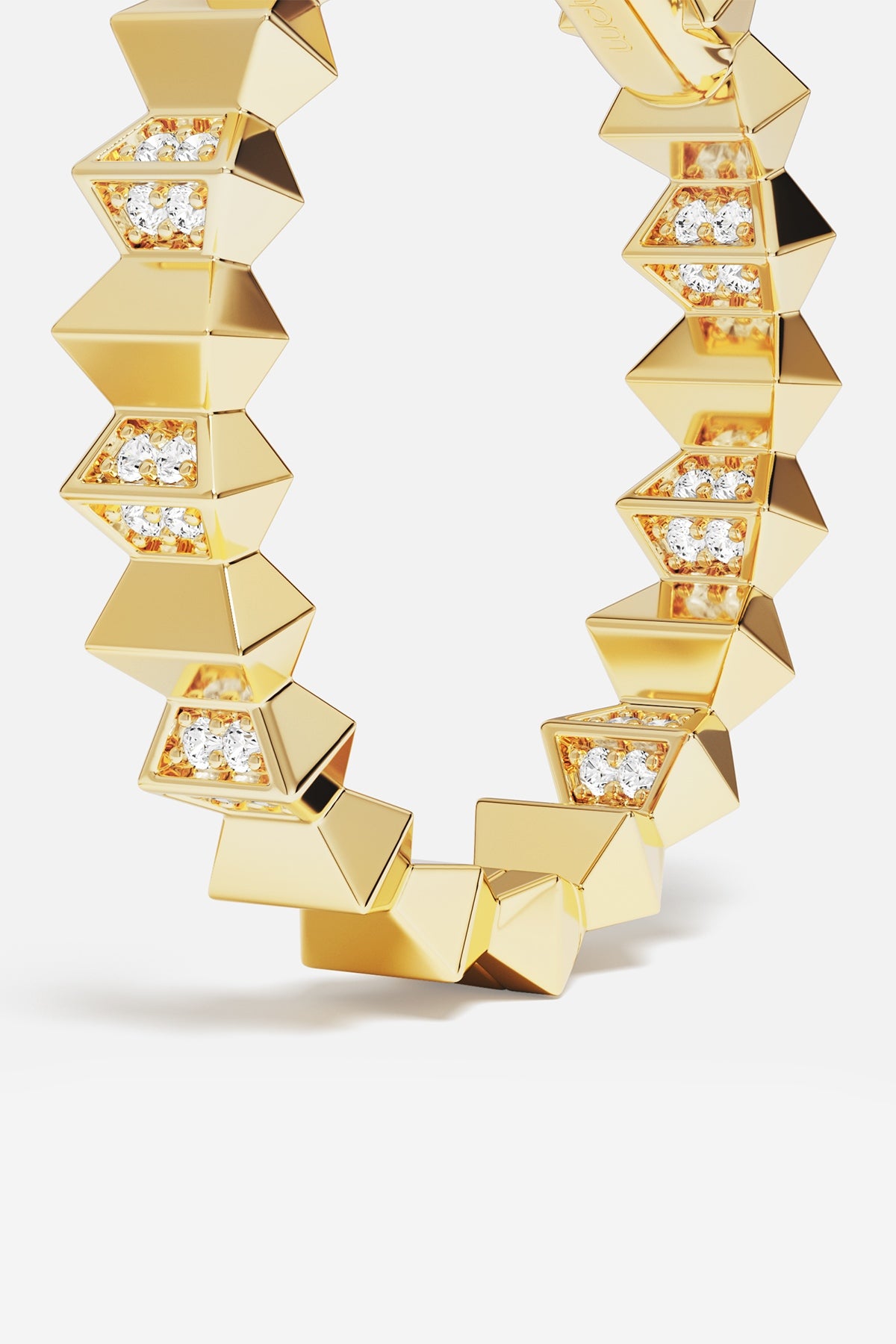 APM Monaco Yacht Club Up and Down créoles zircon doré