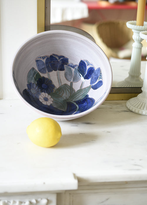 Aimée Aimer Fleurs Bleues Cloutier coupe céramique 25 cm