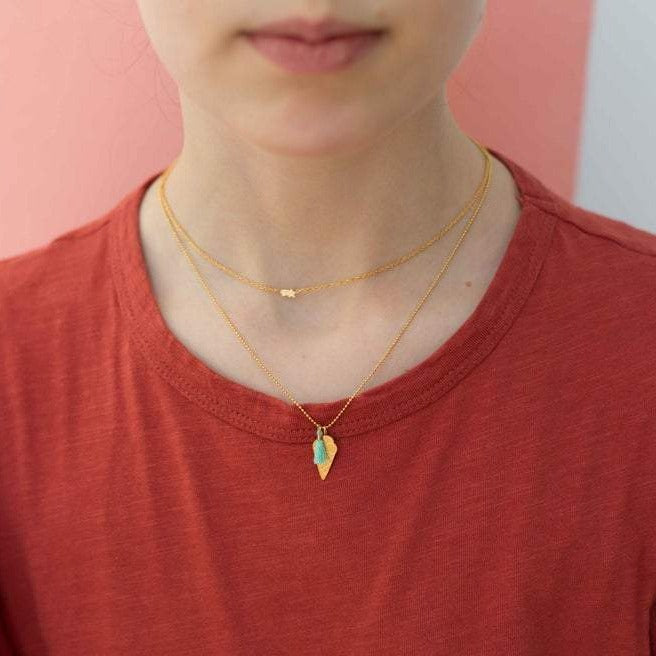 Adorabili Colliers Étoile Filante collier doré or fin 24k 36 cm