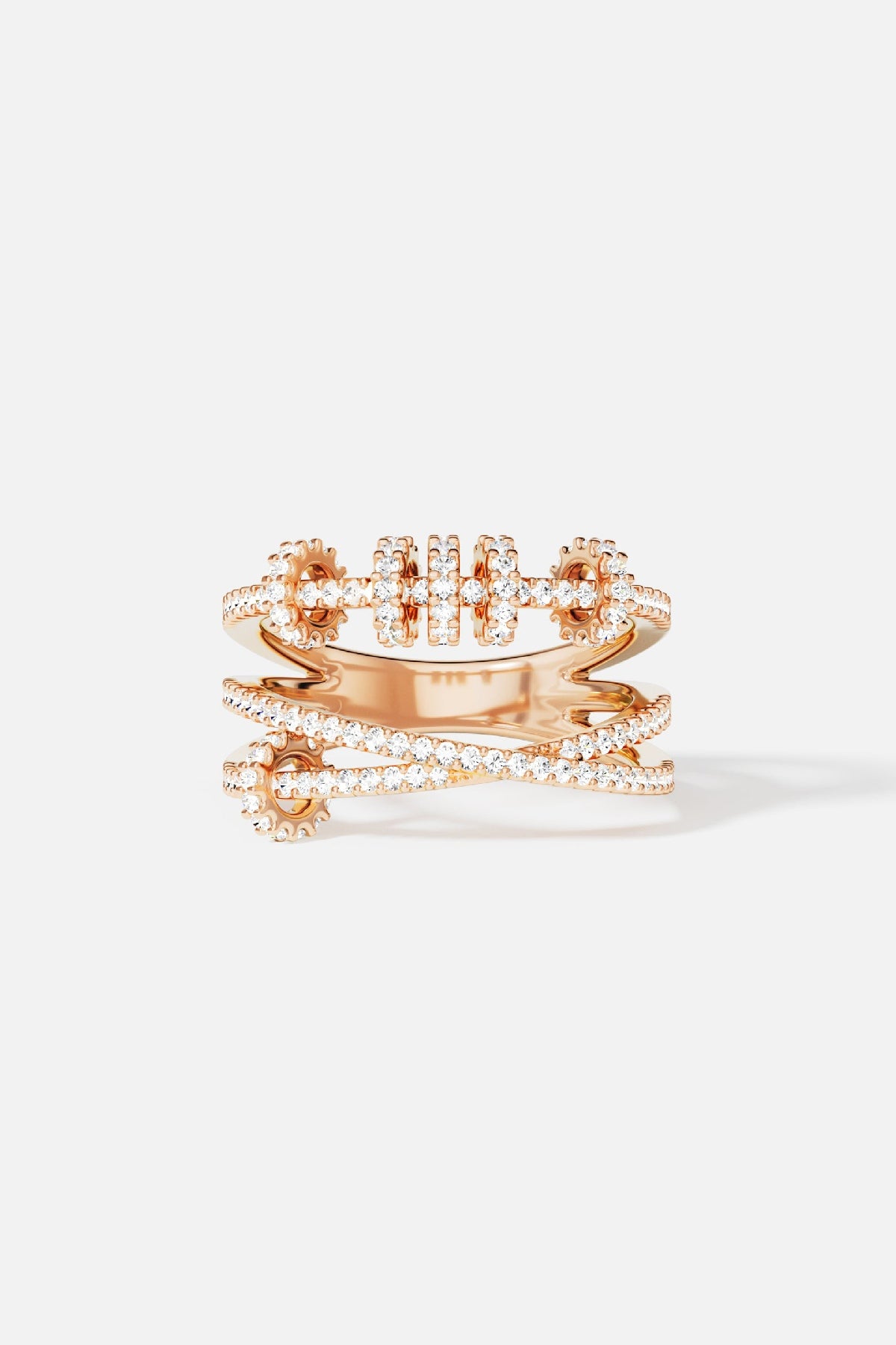 APM Monaco Croisette Piercing bague or rose triple 10,5mm