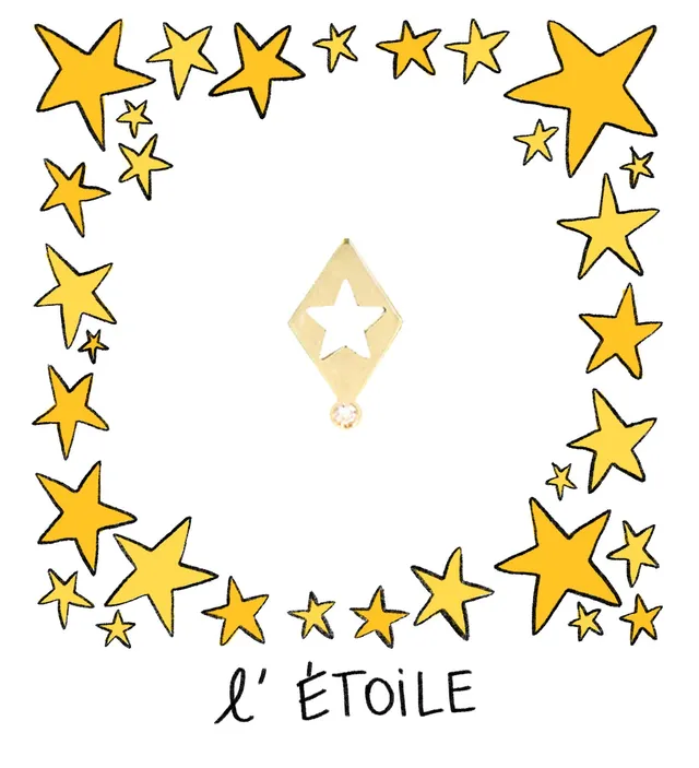 Aimée Aimer Étoile boucle d'oreille or jaune diamant à l'unité