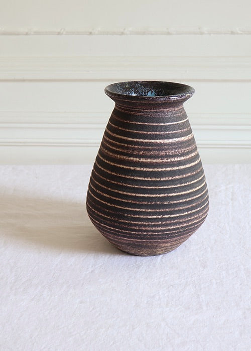 Aimée Aimer Vase Accolay bandes blanches noires céramique 21cm