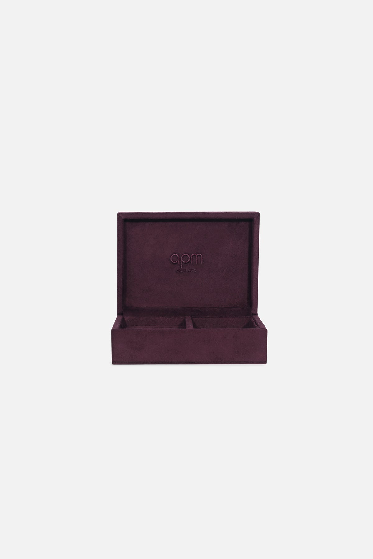 APM Monaco Automne boîte à bijoux suède prune 16,5cm