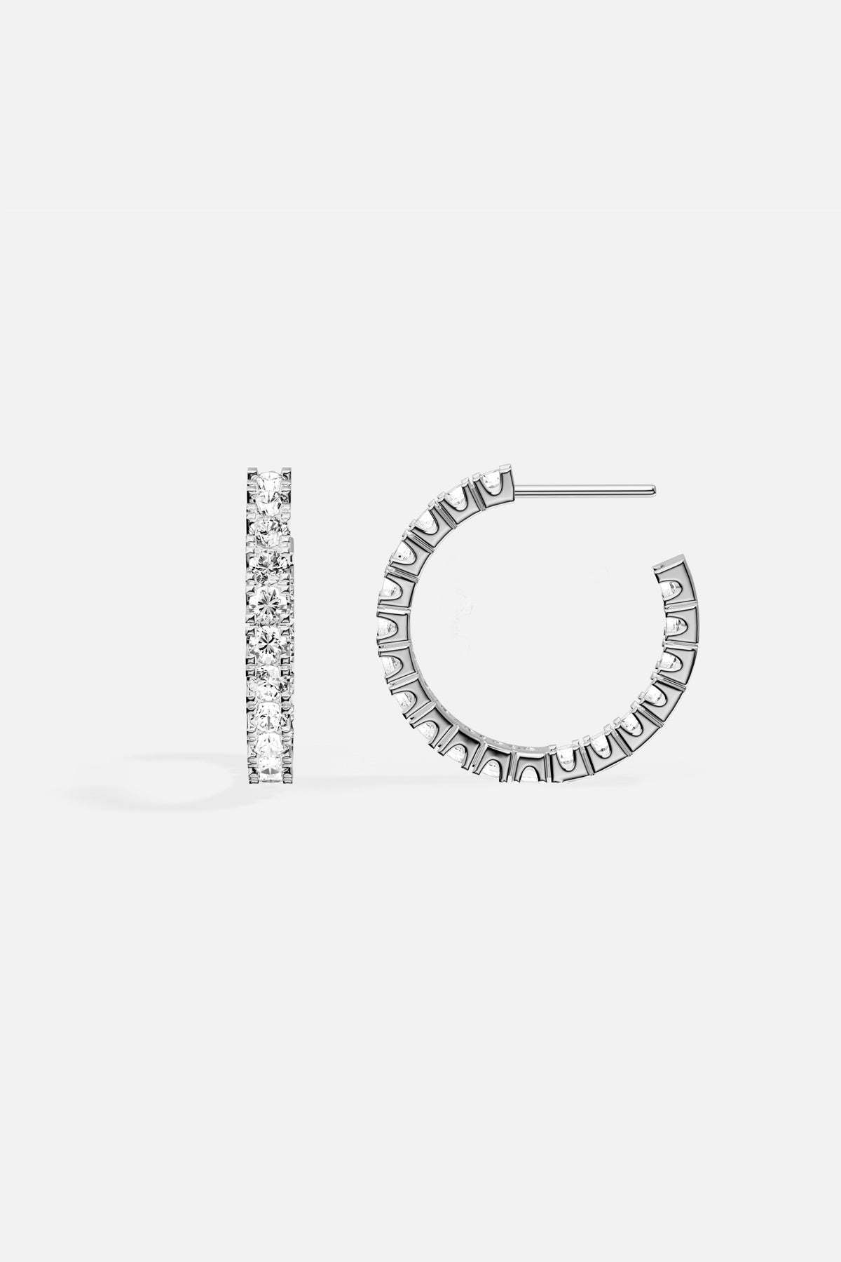 APM Monaco Lumière Tennis boucles créoles blanc 22 mm