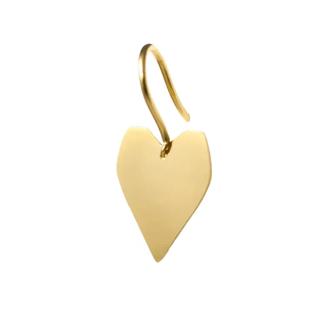 Aimée Aimer Émotion boucle d'oreille or jaune cœur paire