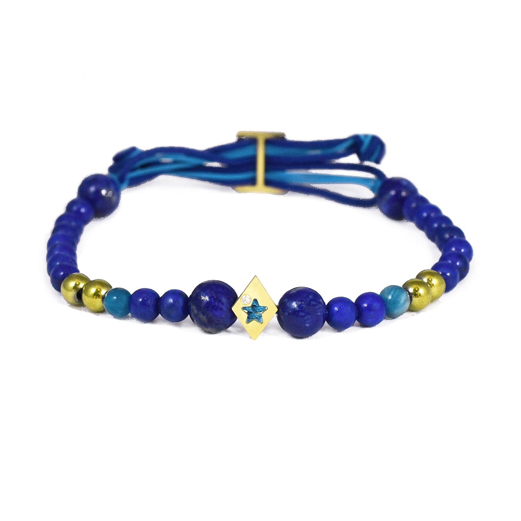 Aimée Aimer Bel Aloha bracelet or jaune diamant lapis
