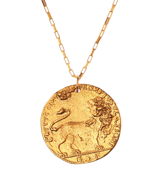 Alighieri Il Leone Medallion collier plaqué or