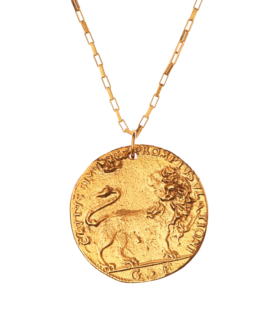 Alighieri Il Leone Medallion collier plaqué or