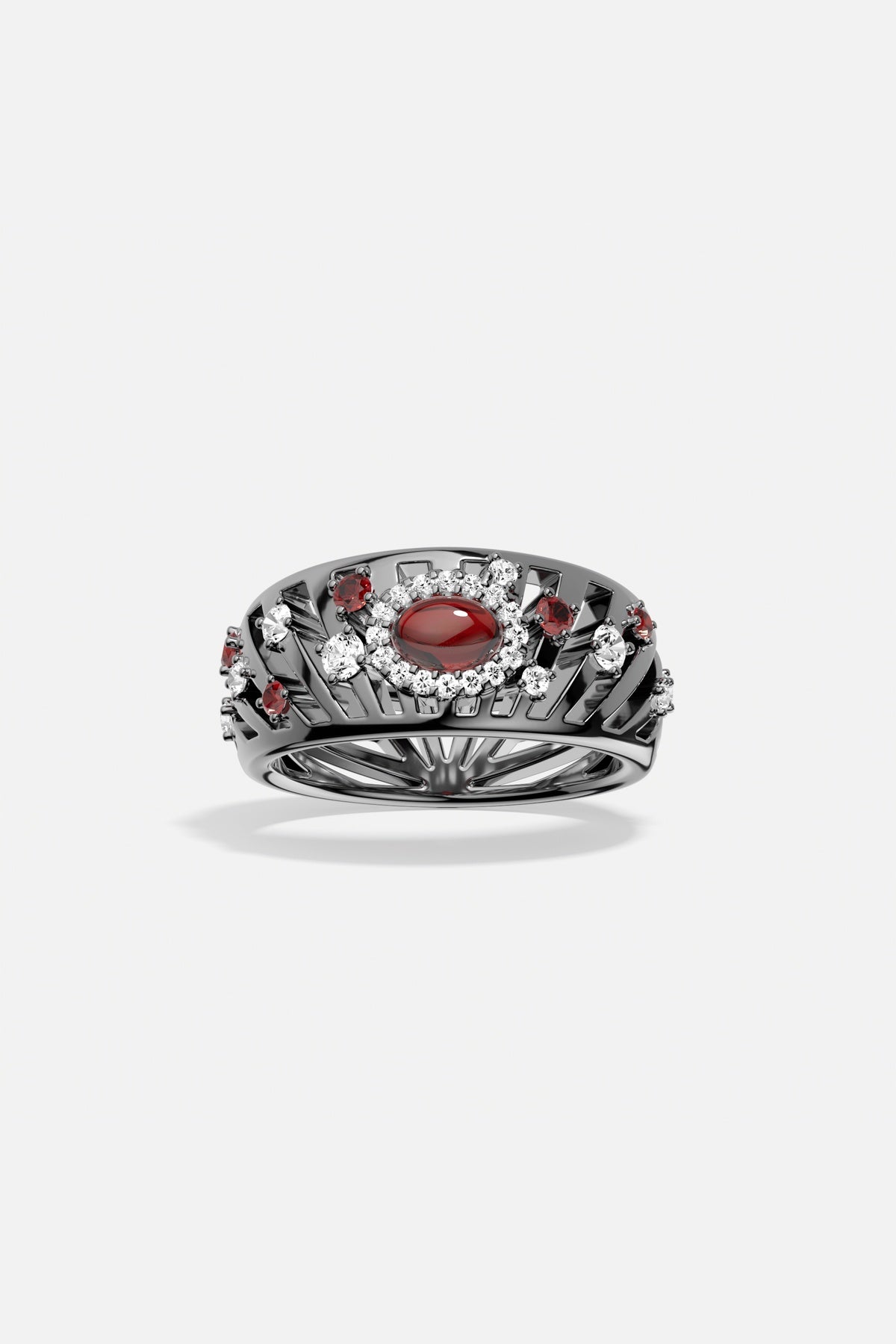 APM Monaco Automne Les Éventails bague éventail grise bordeaux taille 52