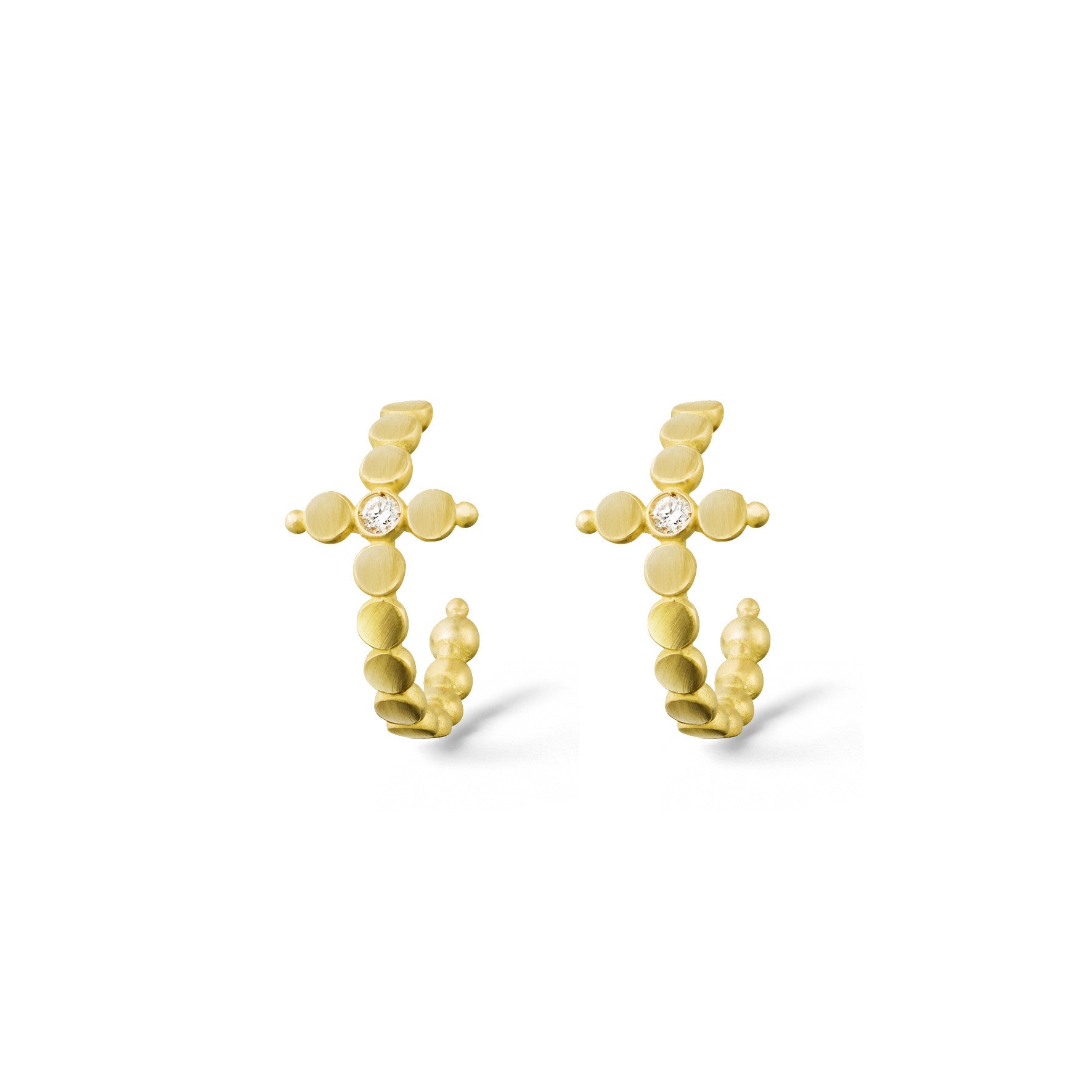 Aimée Aimer Folles Iguazu créole or jaune diamant paire 1,5 cm