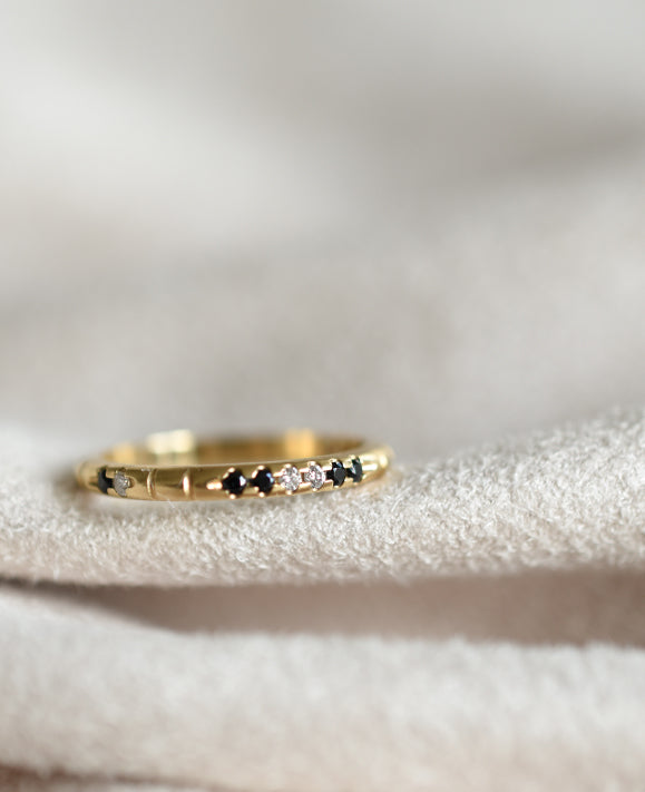 Aimée Aimer Petites Lignes F. (4) bague or jaune spinelles taille 54