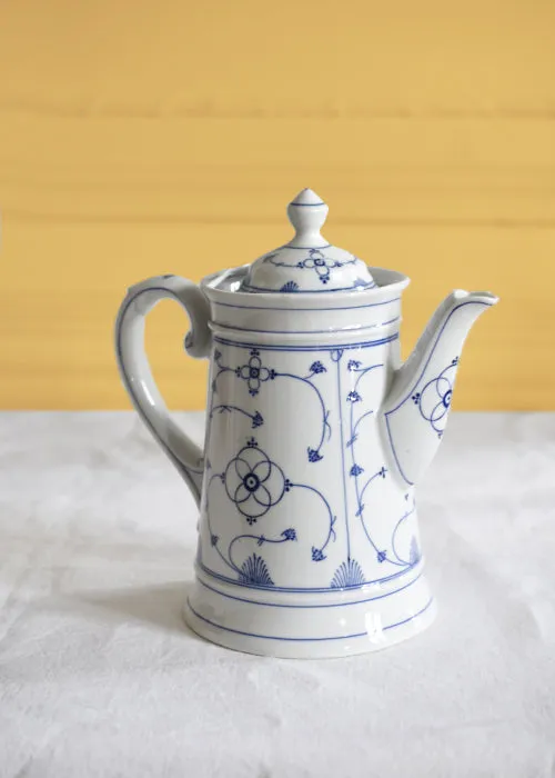 Aimée Aimer Art table cafetière porcelaine bleue paille 1 L