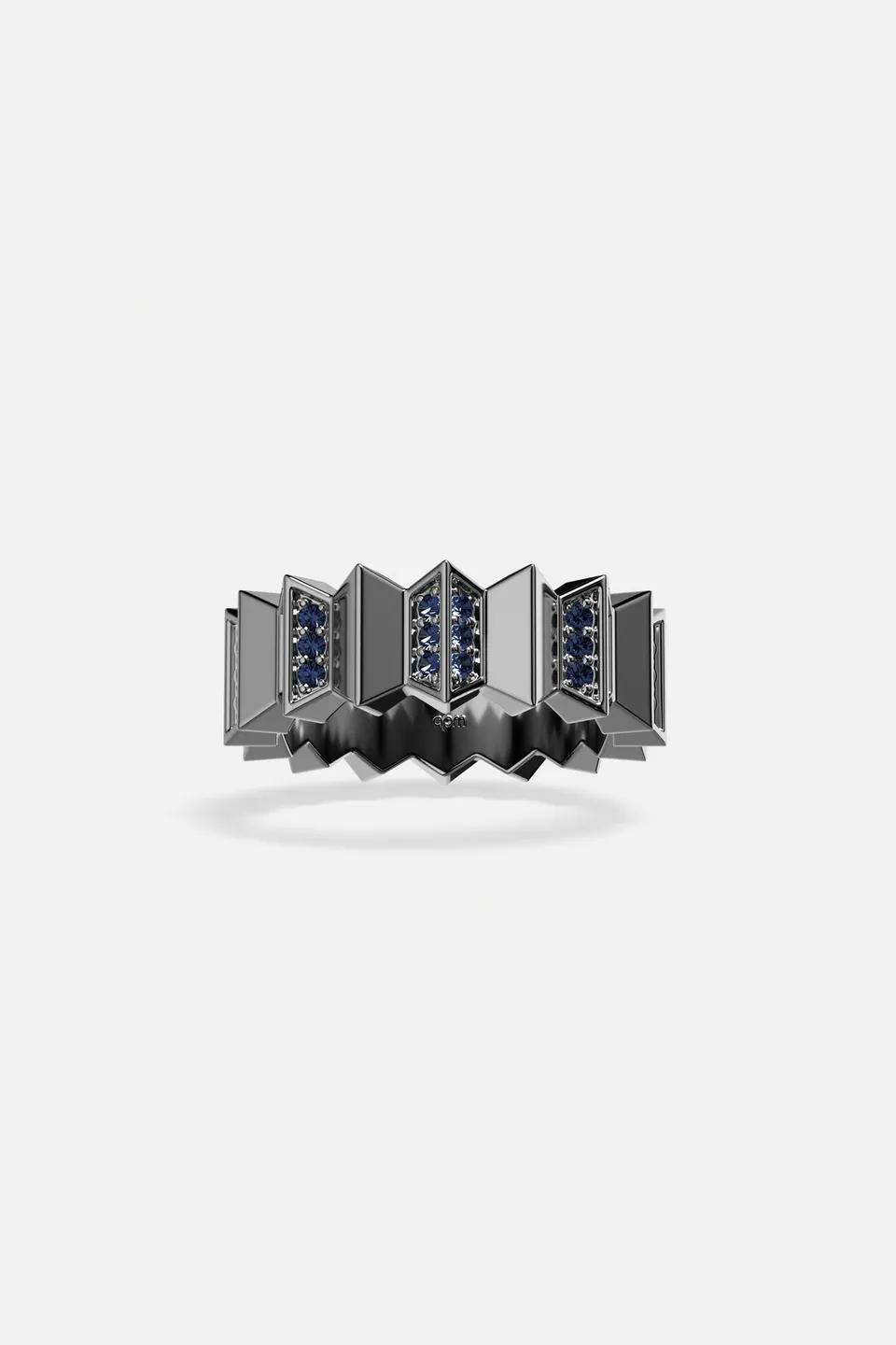 APM Monaco Yacht Club Up and Down bague bleue gris 52