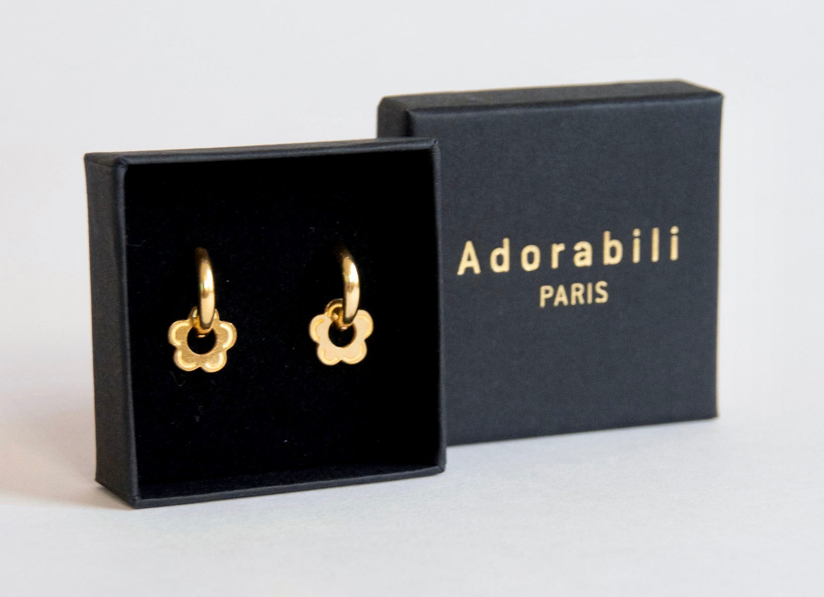 Adorabili Heavy Hoops x Pampilles créoles acier Stars 12 mm doré