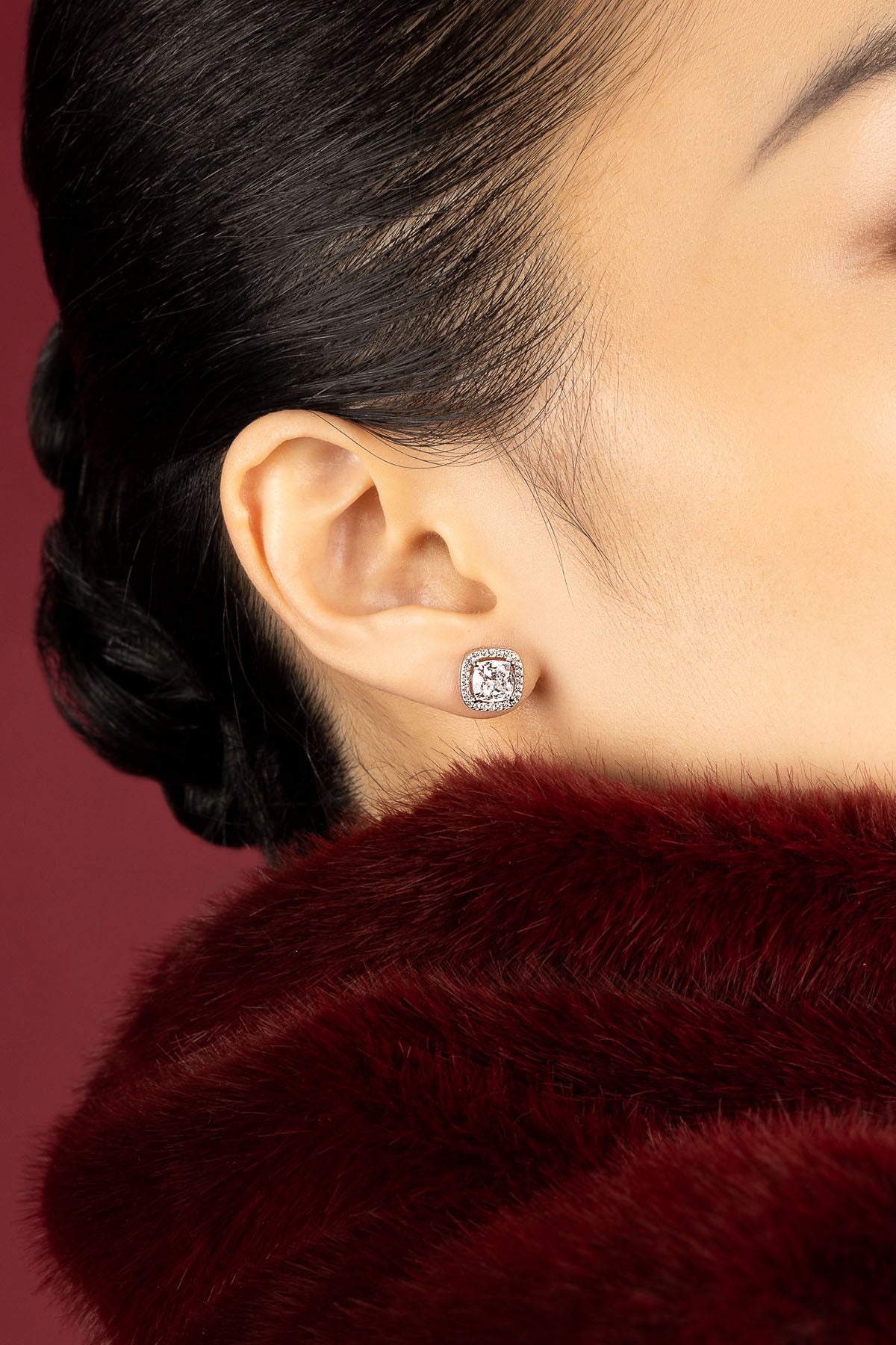 APM Monaco Lumière Éclat puces oreilles blanc 9,5 mm