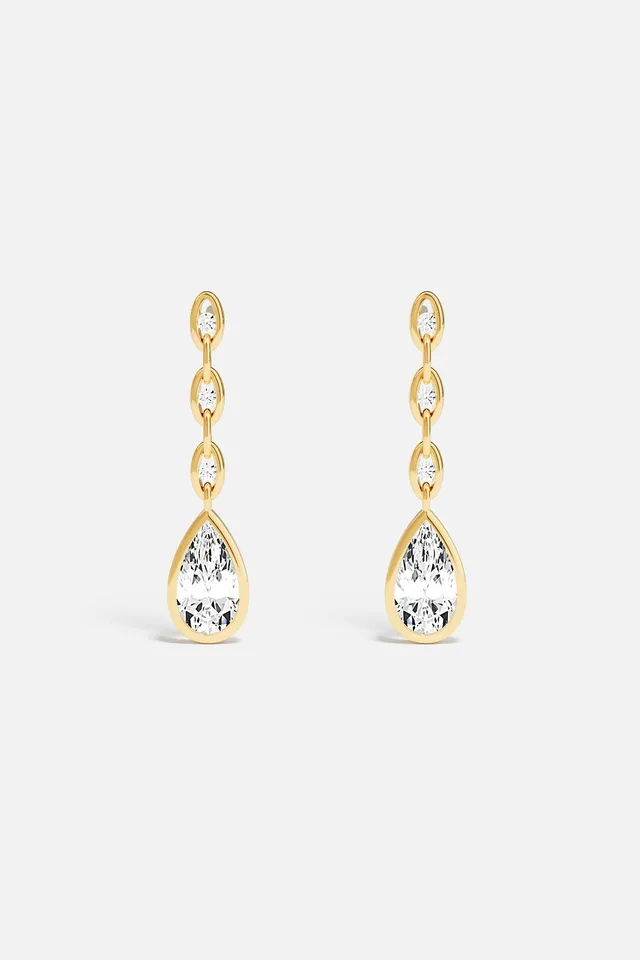 APM Monaco Soleil Enchaîné boucles pendantes or jaune
