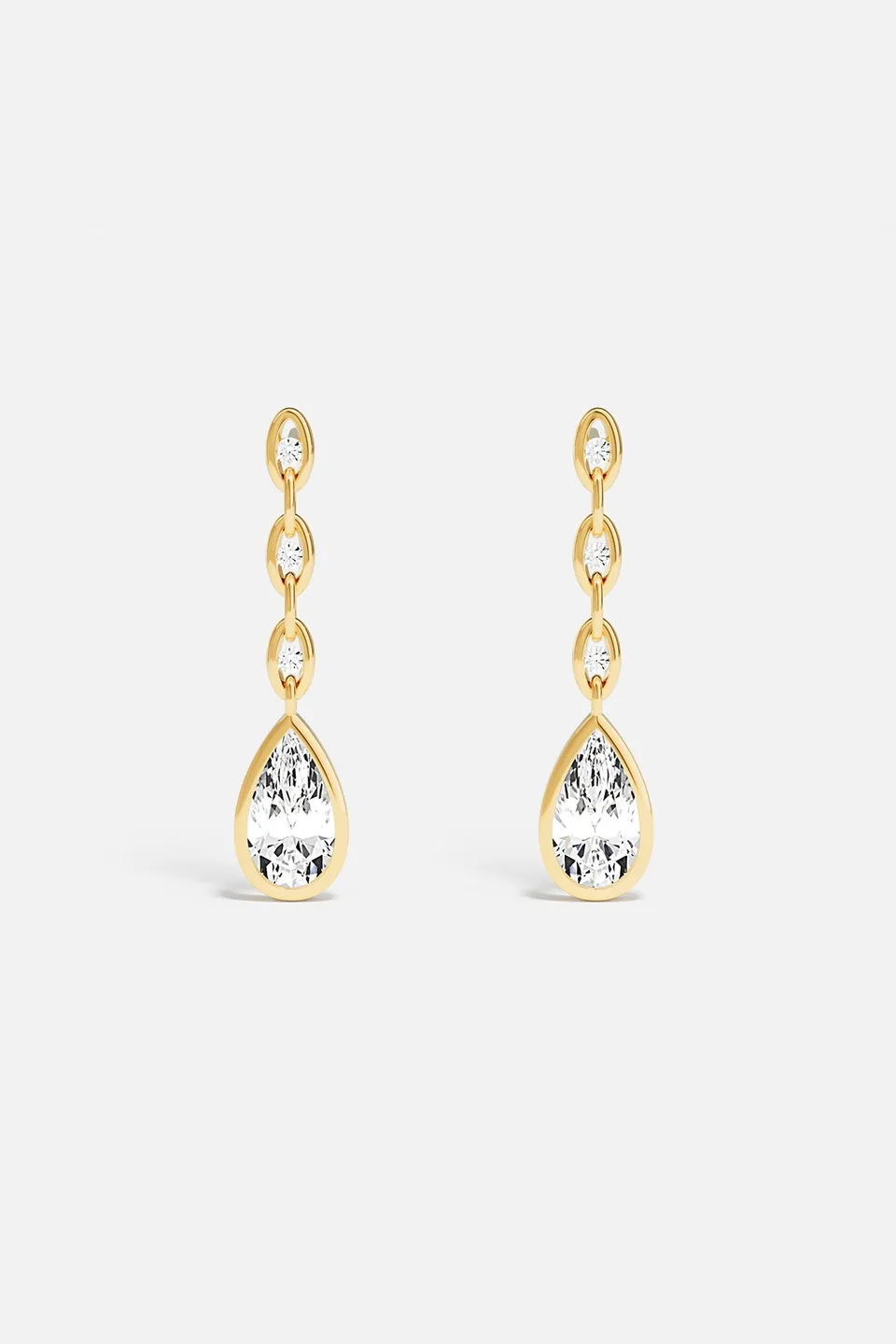 APM Monaco Soleil Enchaîné boucles pendantes or jaune