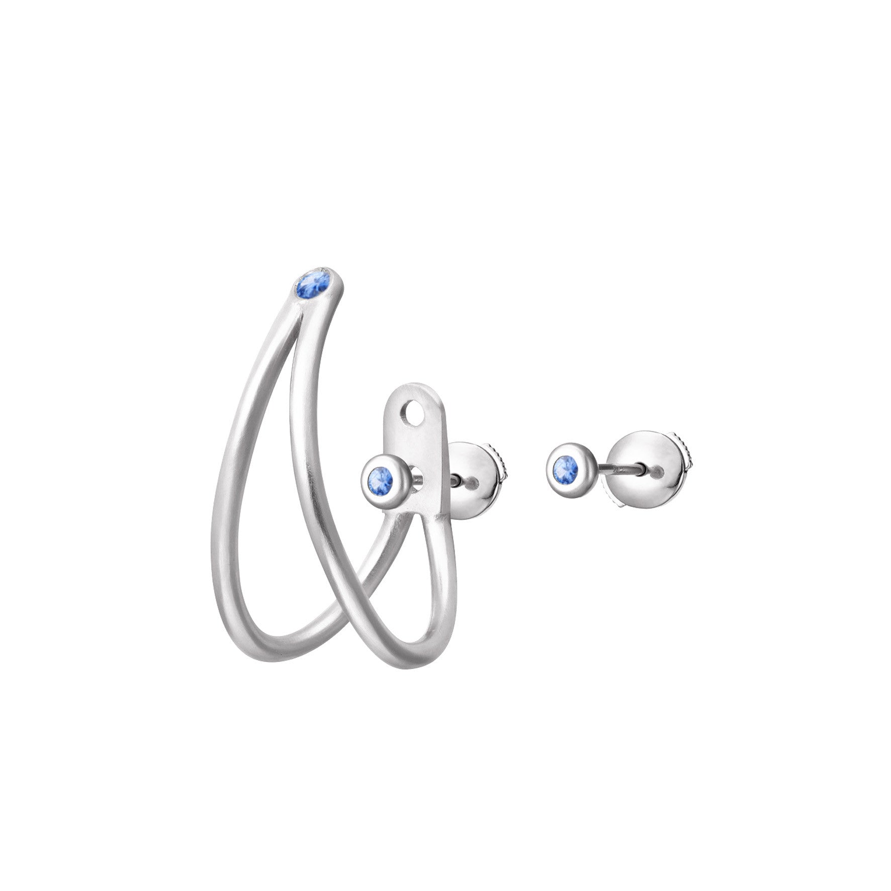 Aimée Aimer Liane Boucle d'oreille or blanc saphirs unité