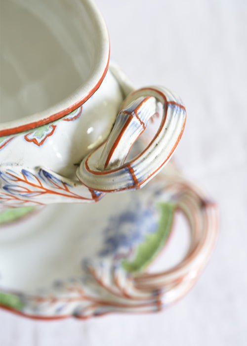 Aimée Aimer Saucière Pompon Creil & Montereau faïence pièce unique