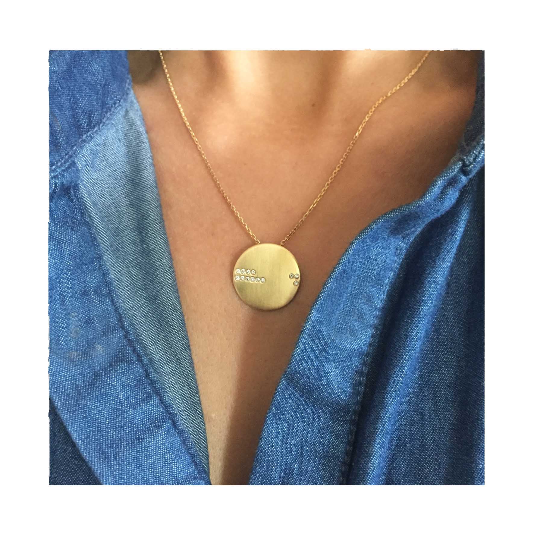 Aimée Aimer Horizon collier or jaune diamants 43 cm