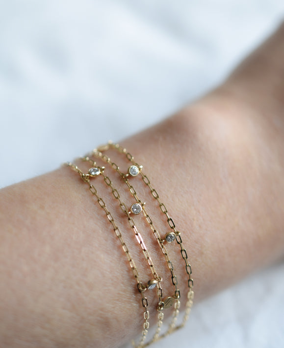 Aimée Aimer Promessa bracelet or jaune 5 diamants Taille unique