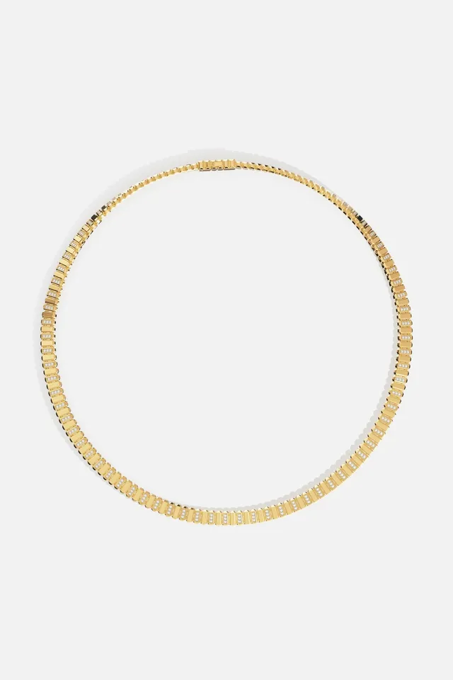 APM Monaco Automne Graphique choker or jaune 40 cm