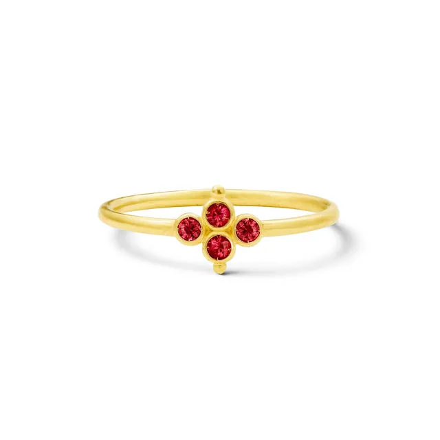 Aimée Aimer Delta bague or jaune 4 rubis taille 52