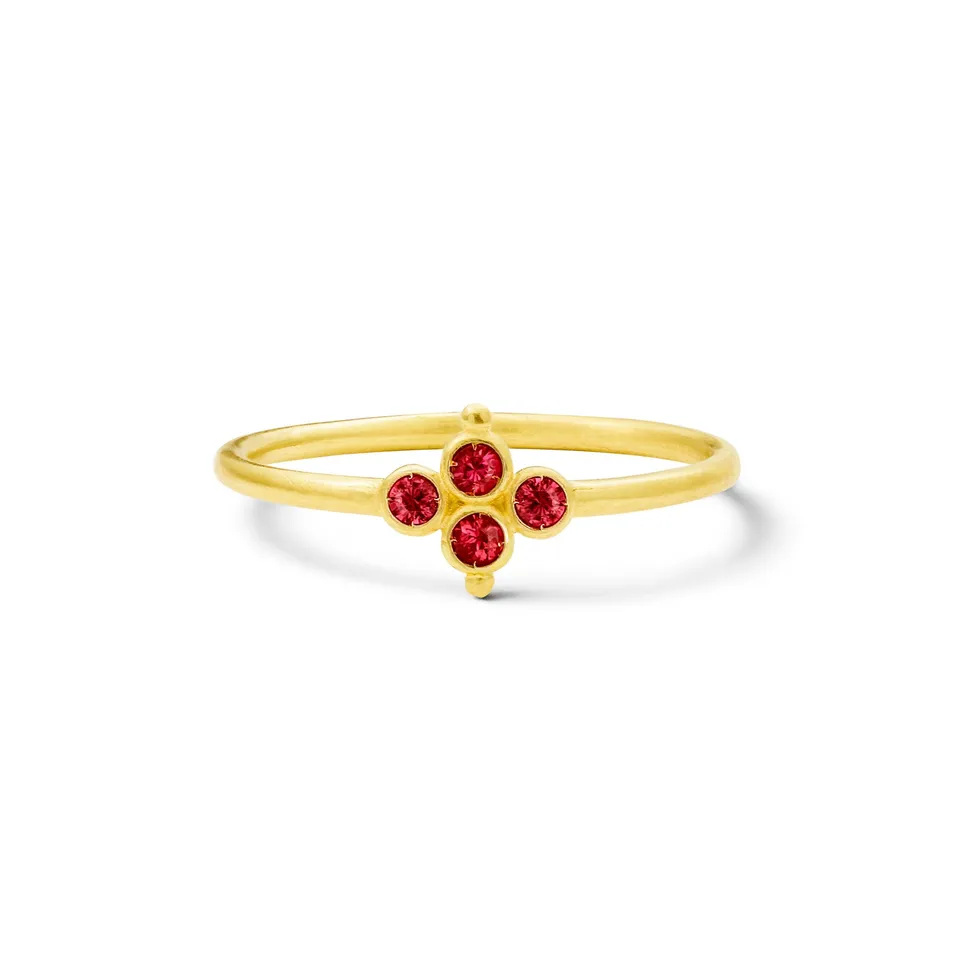 Aimée Aimer Delta bague or jaune 4 rubis taille 52